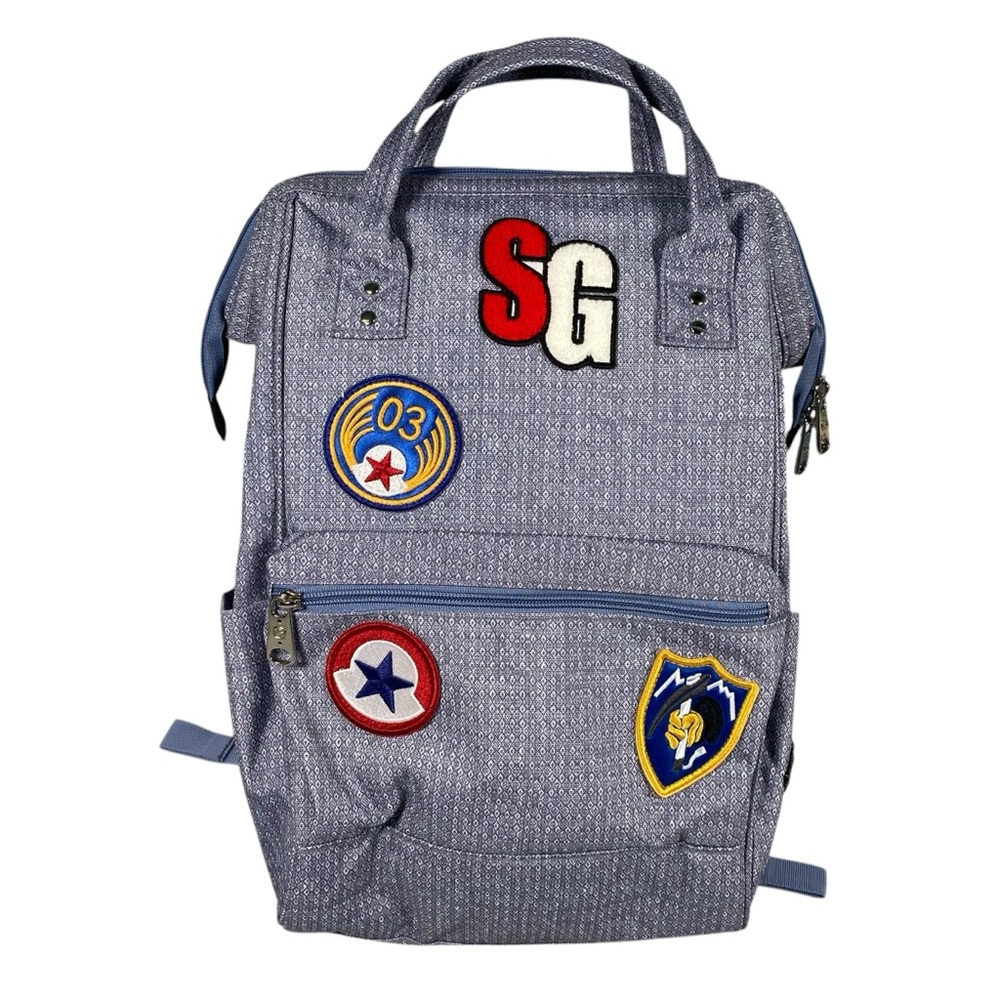 SwissGear Blue Patch Backpack Laptop Bag WTRA-14-JH-3106 Collegiate 16x10x6